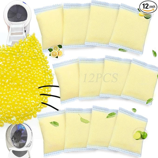 PurifyLogix 12 PCS Cat Toilet Odor Remover Refills for Whisker OdorTrap Pod | Cat Toilet Odor Eliminates Deodorant for Litter-Robot and Traditional Litter Boxes, Lemon Scented