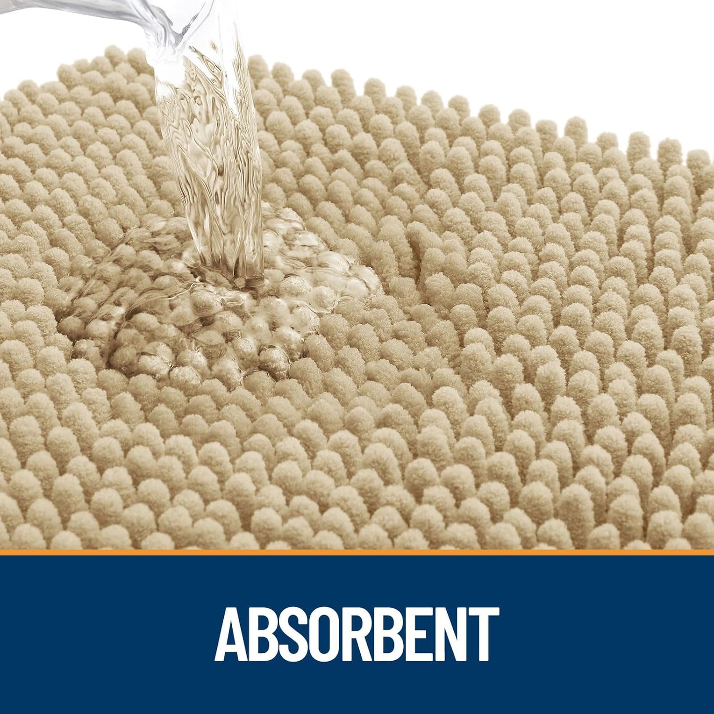 OLANLY Door Mat for Muddy Dog Paws 59x24, Ultra Absorbent Chenille Mud Doormat with Paw Print Design, Non-Slip Washable Doormat for Indoor Entryway, Quick-Dry Pet Bed Mats for Dirty Dogs, Beige