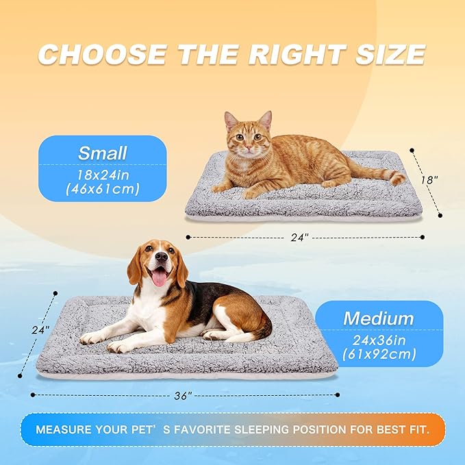 Cat Cooling Mat, Self Warming Cat Bed, Reversible Warm & Cooling Cat Bed, Winter Warm Cat Pad & Summer Cooling Cat Mat for Kittens & Small Dogs, Perfect for Crates, Beds & Sofas, Gray, 18" x 24"