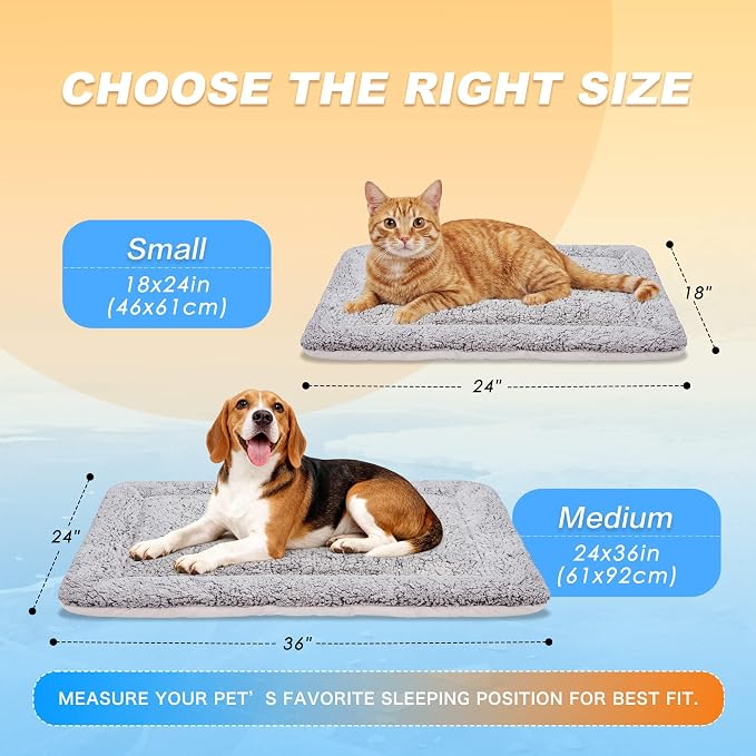 Dog Cooling Mat, Self Warming Cat Bed, Reversible Warm & Cooling Cat Bed, Winter Warm Cat Pad & Summer Cooling Cat Mat for Kittens & Small Dogs, Perfect for Crates, Beds & Sofas, Dark Brown, 24" x 36"