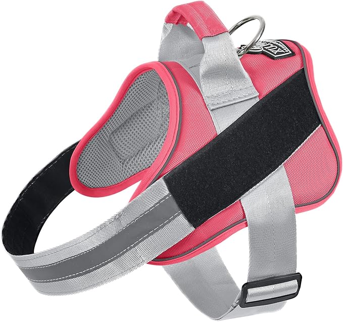 Dog Harness, No-Pull Reflective Dog Vest, Breathable Adjustable Pet Harness with Handle for Outdoor Walking - No More Pulling, Tugging or Choking