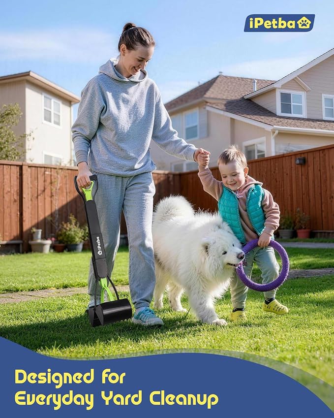 Large Dog Pooper Scooper for Yard, 32 inch Long Handle, 2-Pack