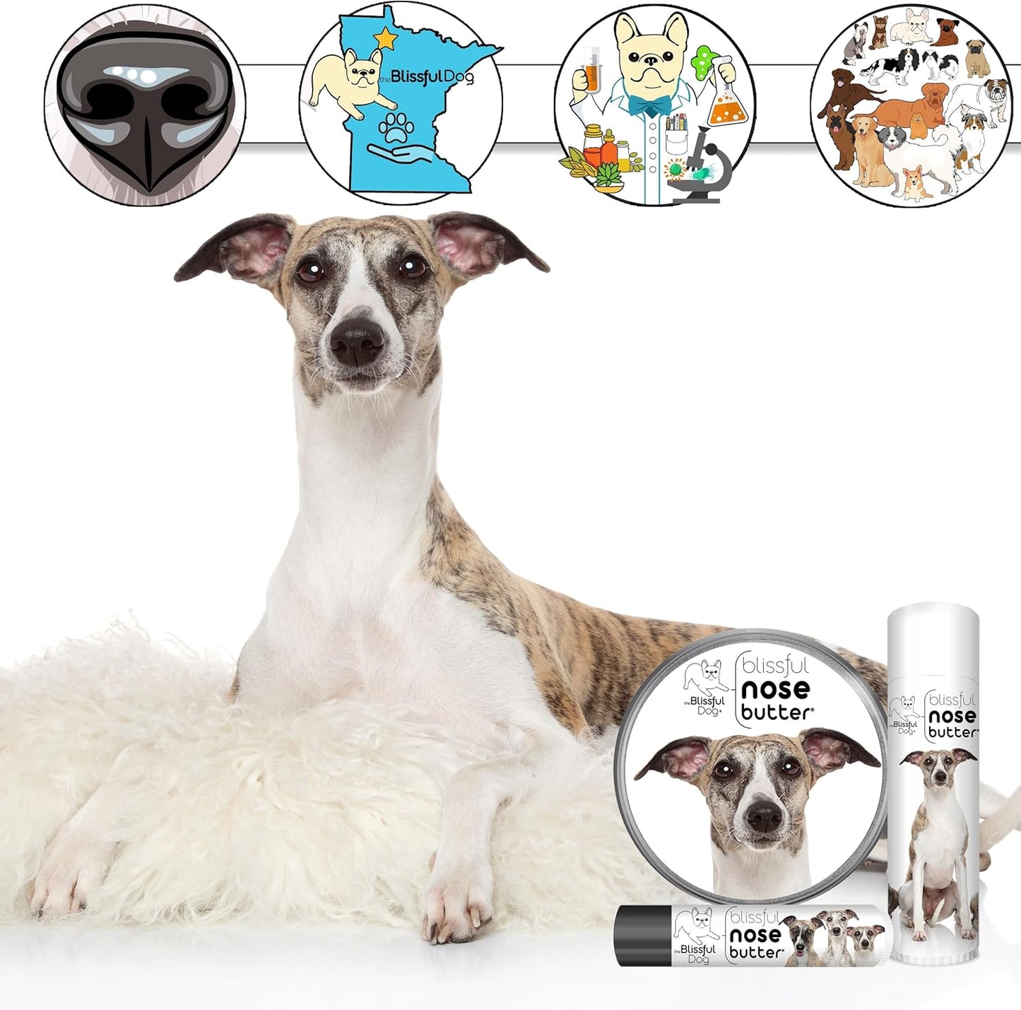 The Blissful Dog Whippet Unscented Nose Butter, 16oz