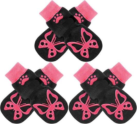 EXPAWLORER Anti Slip Dog Socks to Prevent Licking Paws,Winter Dog Boots & Paw Protectors,Dog Booties for Hardwood Floors with Grippers,Dog Shoes for Hot/Cold Pavement Small Medium Large Senior Dog