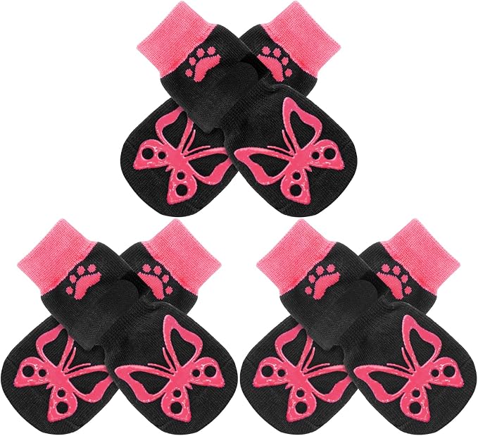 EXPAWLORER Anti Slip Dog Socks to Prevent Licking Paws,Winter Dog Boots & Paw Protectors,Dog Booties for Hardwood Floors with Grippers,Dog Shoes for Hot/Cold Pavement Small Medium Large Senior Dog