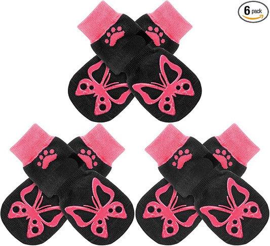 EXPAWLORER Anti Slip Dog Socks to Prevent Licking Paws,Winter Dog Boots & Paw Protectors,Dog Booties for Hardwood Floors with Grippers,Dog Shoes for Hot/Cold Pavement Small Medium Large Senior Dog
