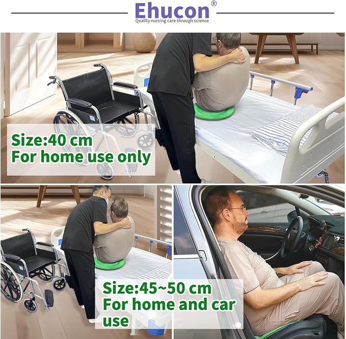 360 Degree Swivel Seat Cushion for Car or Chair,Rotating Seat Cushion for Elderly,Swivel Car Seat Chair Assist for Elderly to Turning Easily from Bed to Wheelchair (Green-1Count(15.7"X15.7"))