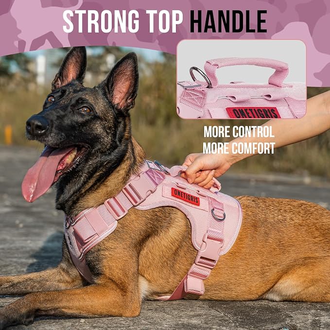 OneTigris No-Pull Tactical Dog Harness Reflective Vest for Small Dogs | Military-grade 1000D Nylon Easy Control Vest, Adjustable Dog Harness with Hook & Loop Panels for Walking, Hiking, Training