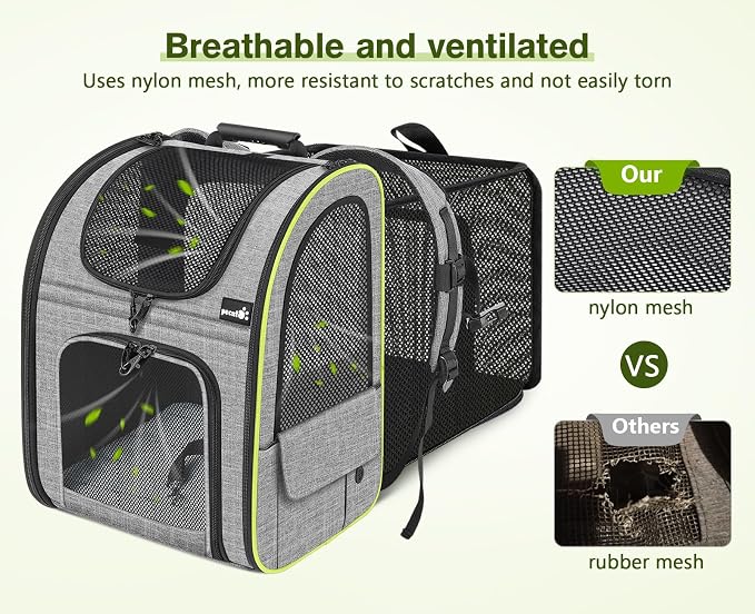 pecute Cat Backpack with Curtain, Cat Carrier Backpack Breathable, XL