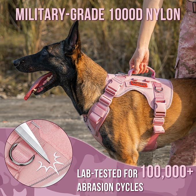 OneTigris No-Pull Tactical Dog Harness Reflective Vest for Small Dogs | Military-grade 1000D Nylon Easy Control Vest, Adjustable Dog Harness with Hook & Loop Panels for Walking, Hiking, Training