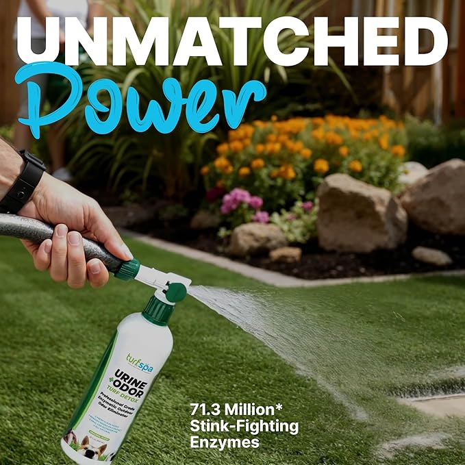 TurfSpa Urine & Odor Turf Detox: 32 oz Mango Scented Professional Enzyme Cleaner & Odor Eliminator for Artificial Grass, Turf, Concrete & Patios, Pet Urine Enzymatic Cleaner for Dogs & Cats