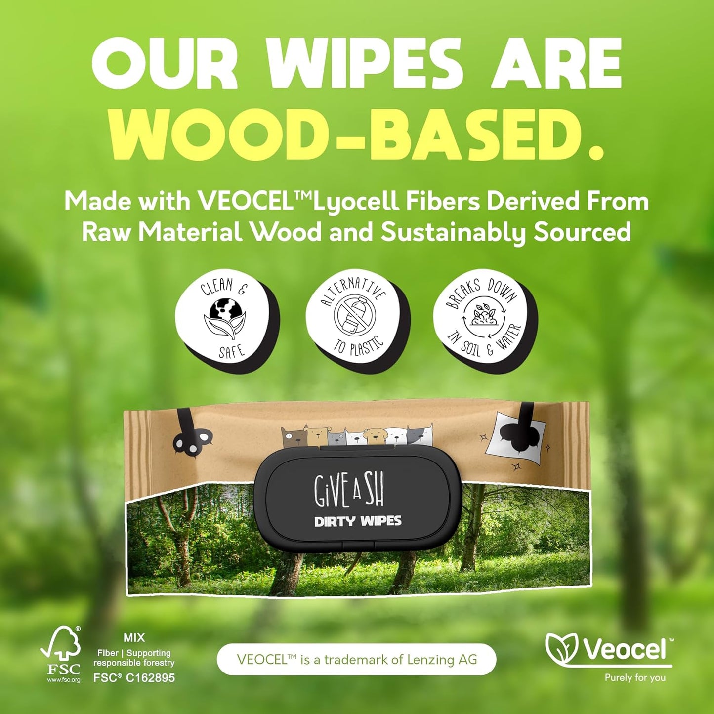 Lick-Safe Pet Wipes for Dogs & Cats - Vet-Approved & Hypoallergenic - Cleans Mud, Odors & Dander - Wipes for Paws, Face & Butt - 10% to Charity - Earth-Friendly & Unscented Cat Cleaning - Pack of 400