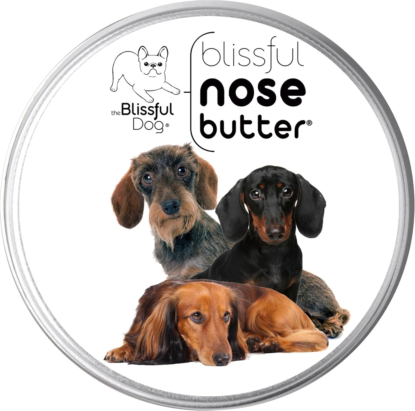 The Blissful Dog Dachshund Nose Butter for Dry, Cracked Skin, Lick-Safe Dog Nose Balm with Moisturizing Shea Butter, Almond, Olive, and Essential Oils, Pet Supplies, Uncented, 1 oz.