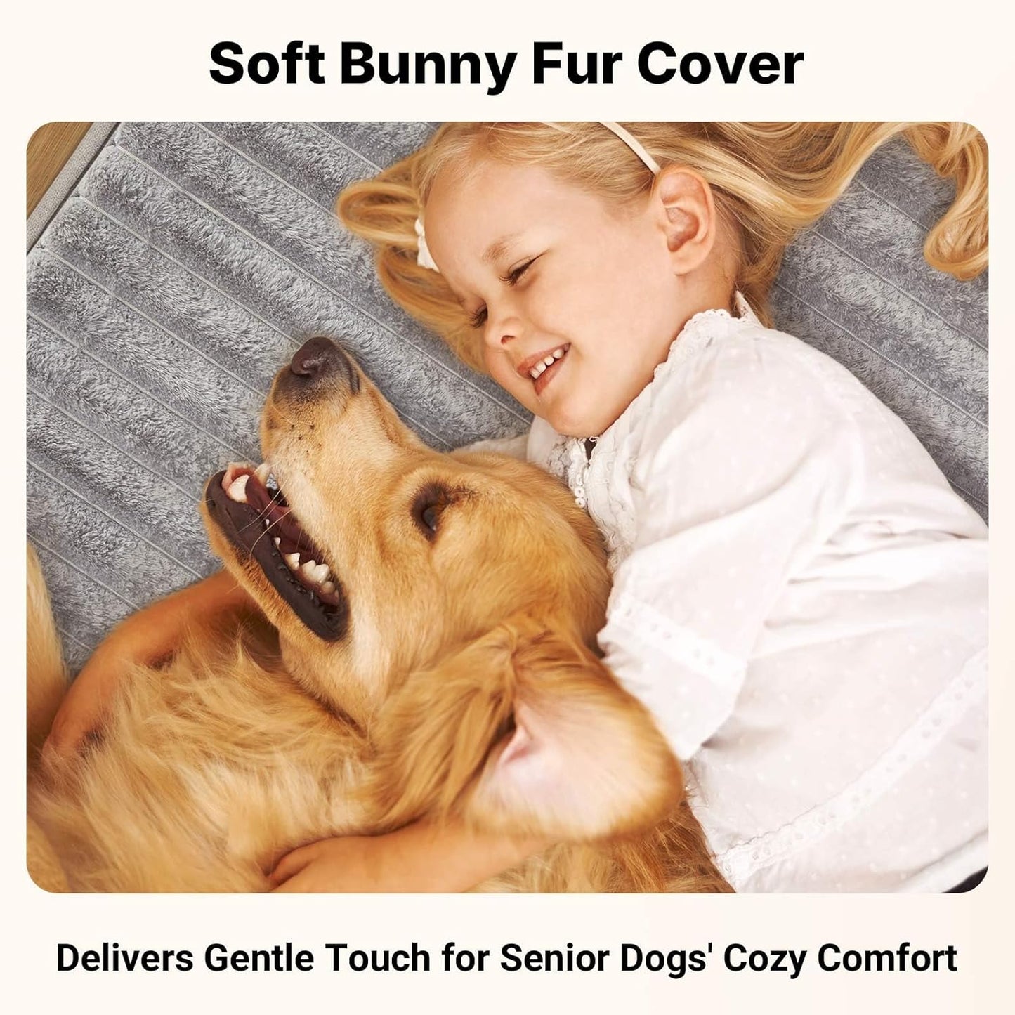 Veehoo Orthopedic Memory Foam Dog Bed, 7 Inch Thick Extra Large Dog Bed XL for Senior Dogs with Ultra-Soft Fluffy Surface, Waterproof Liner, Removable Washable Cover and Non-Slip Bottom, 48"x30"x7"