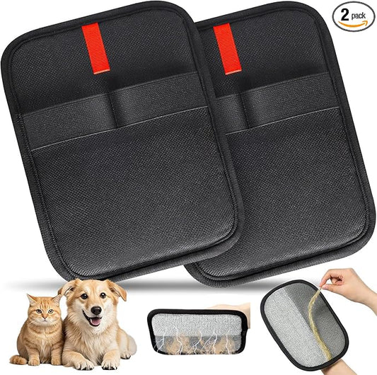 2PCS Pet Hair Removal Gloves Brush, Magic Brush,Upgraded Thickened Electrostatic Reusable Cat Dog Hair Remover Grooming Gloves,Double Sided Washable Static Animal Fur Removal Tool for Couch,Clothes