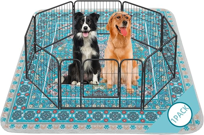 Homimp Washable Pee Pads for Dogs, Extra Large Reusable Puppy Pads Waterproof, Absorbent and Leakproof Dog Pee Pads, Non Slip Puppy Training Pads, Pet Mat for Floor,Crate,Couch,Whelping, Blue,72"x72"