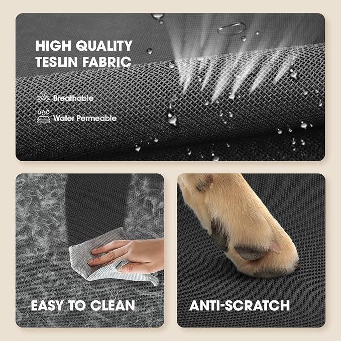 Czpalo Outdoor Elevated Dog Bed for Large Sized Dogs, No-Tool Assembly. | Raised design promotes airflow. Tool-free assembly, easy-to-clean mesh, portable, with anti-skid feet. Indoor/outdoor use.