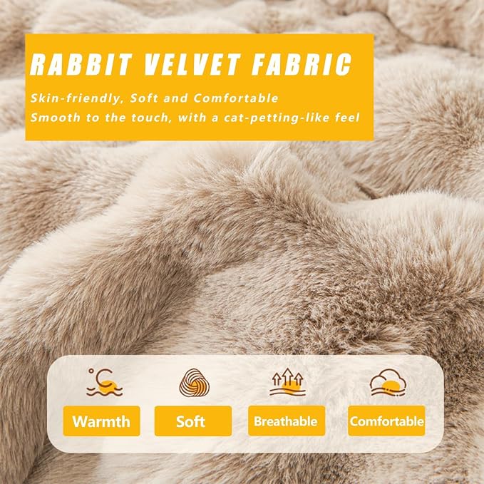 Calming Dog Bed for Couch, 29.5 x 29.5 inch, Non-Slip Rabbit-Velvet Dog Sofa Mat for Furniture Protector, Perfect for Small, Medium Dogs and Cats (Khaki, Medium)
