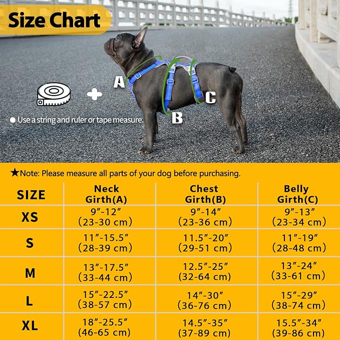 Escape Proof Dog Harness, Secure Dog Harness No Escape, Fully Reflective Harness with Handle,Breathable,Durable, Adjustable Vest for Small Dogs Walking, Training,and Running Gear (Sea Blue,S)