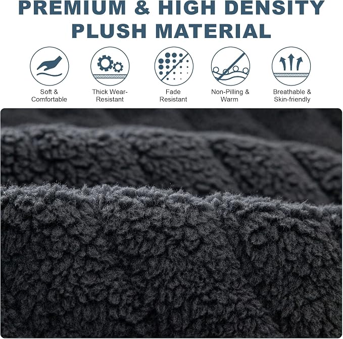 OTOB Couch Covers for Sofa Pet Friendly, Washable & Non Slip Fuzzy Dog Couch Cover Sofa Slipcovers Love Seat, Soft Plush Cozy Furniture Protector Cushion Mat, All Seasons (Dark Gray, 27.6" x 59.1")