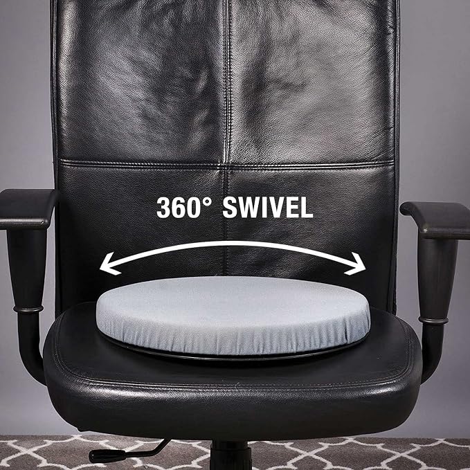 HealthSmart 360 Degree Swivel Seat Cushion, Chair Assist for Elderly, Swivel Seat Cushion, Twisting Disc, Gray, 15 Inches in Diameter (Pack of 1)