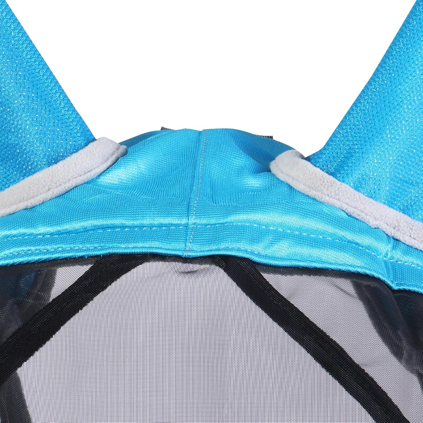 Harrison Howard CareMaster Pro Luminous Horse Fly Mask Large Eye Space Standard with Ears UV Protection for Horse Sky Blue S Pony