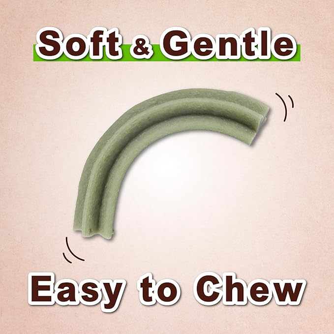 A Freschi srl Soft Dental Dog Treats, Natural High-Protein, Healthy & Easily Digestible, Grain-Free Puppy Chews, Human Grade Training & Rewards Dog Snacks, Dental Chews, 24 oz Pack