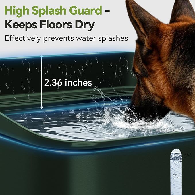 UPSKY 2.9Gal No Spill Dog Water Bowl, 4 Height Adjustable Elevated Bowl with Slow Drinking Feeder for Senior Dogs, Anti-Splash Floating Disk & Filter, Large Capacity for Large Dogs & Multi-Pet Homes