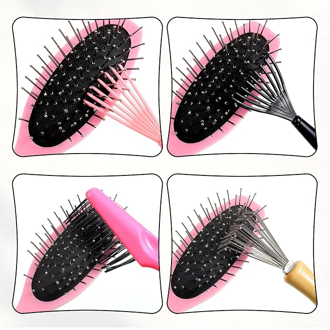 Comb and Brush Cleaner Tool Set, 5-Piece Comb Cleaner Set - Hair Brush Cleaner Rake, Comb Cleaning Brush, Maintenance Hair Comb for Home and Salon Use Removing Hair Dust