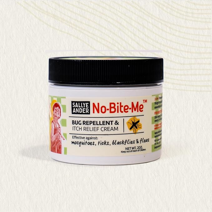 SALLYEANDER No Bite Me Natural Bug & Insect Repellent Lotion - DEET-Free Anti-Itch Cream - Safe for Kids, Infants & Adults - Repels Mosquitoes, Black Flies, Fleas & Ticks - Made in USA, 2oz
