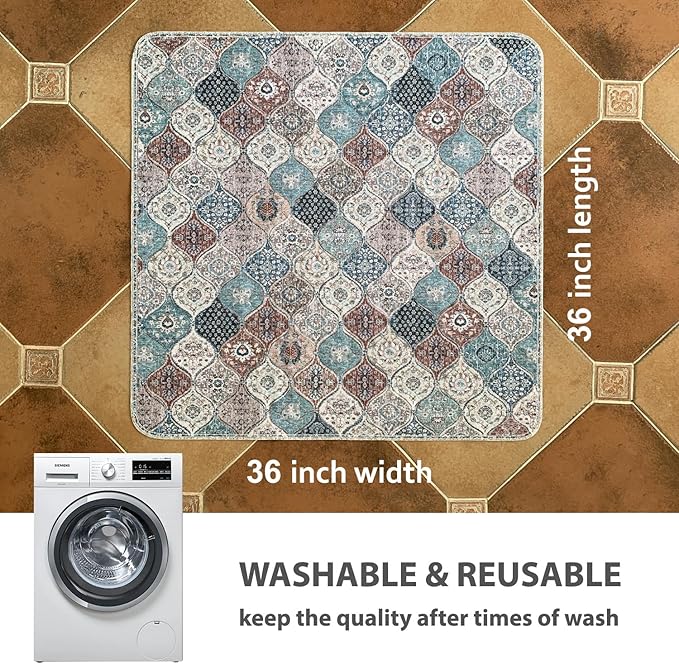 nunubaby Washable Pee Pads for Dogs, Stylish, Non-Slip and Leak-Proof Pee Pads. Reusable Potty Pads for Dogs for Crates and Floors.(Dark Red/Multi, 36" x36" )