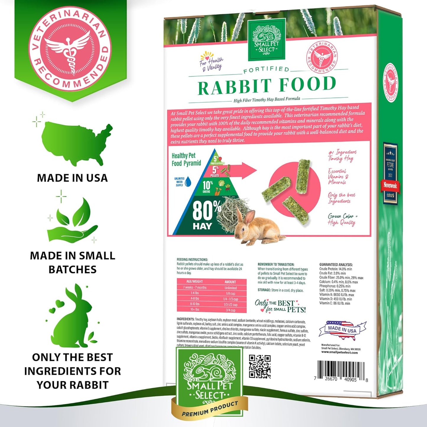 Small Pet Select Rabbit Food Pellets, 40 Lb.
