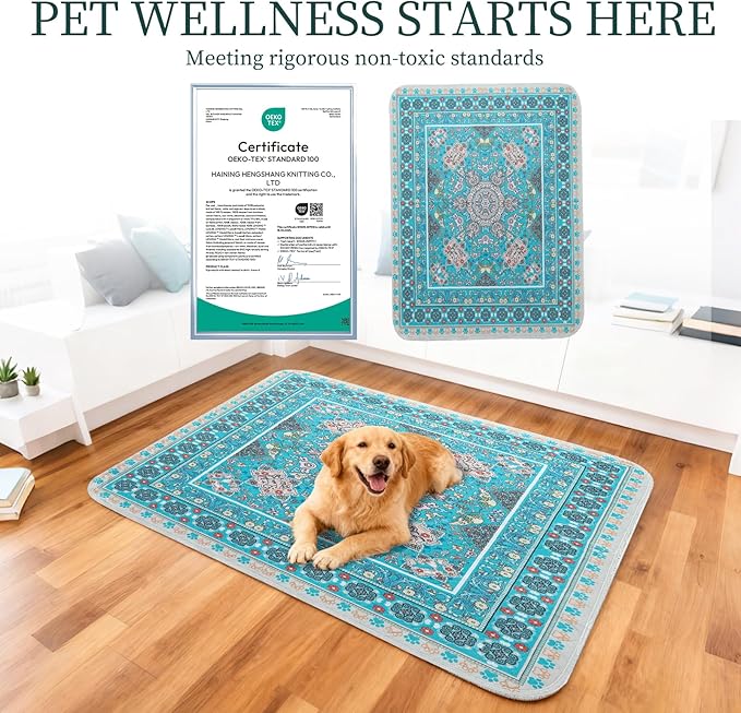 Homimp Washable Pee Pads for Dogs, Extra Large Reusable Puppy Pads Waterproof, Absorbent and Leakproof Dog Pee Pads, Non Slip Puppy Training Pads, Pet Mat for Floor,Crate,Couch,Whelping, Blue,72"x72"