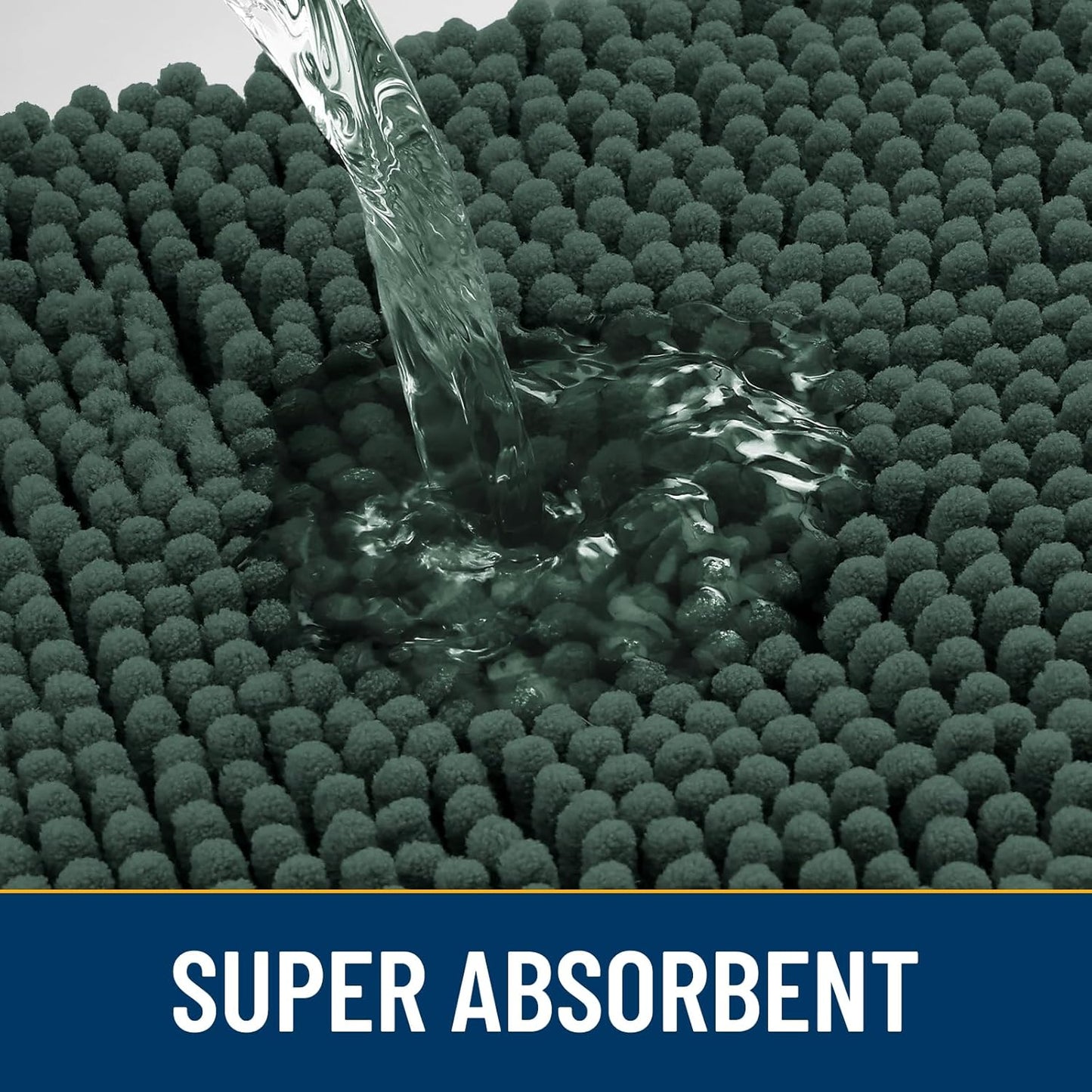 Smiry Dog Door Mat for Muddy Paws 30x20, Absorbs Moisture and Dirt Doormat, Non-Slip Washable Quick Dry Chenille Front Door Mat Indoor Entrance, Entryway Carpet for Inside Floor, Green