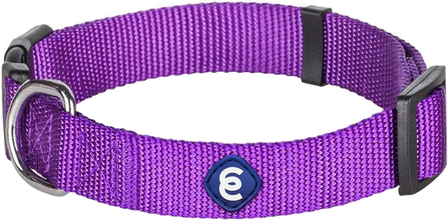 Blueberry Pet Essentials Matching Large Dog Collar | Adjustable Classic Solid Color Nylon Dog Collars for Large Dogs | Dark Orchid Dog Collar for Large Dogs