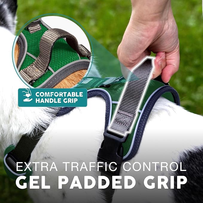 Embark No Pull Dog Harness, Reflective Adjustable Training Vest, No Choke | Adjustable straps fit all dog breeds with sturdy hooks; 360° reflective trim, soft padded Harness Design for All Dogs