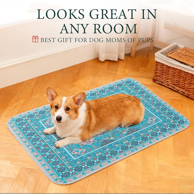 Homimp Washable Pee Pads for Dogs, 6 Pack Reusable Puppy Pads Waterproof, Absorbent and Leakproof Dog Pee Pads, Non Slip Puppy Training Pads, Pet Mat for Floor,Crate,Couch,Whelping,Blue, 16"x24"