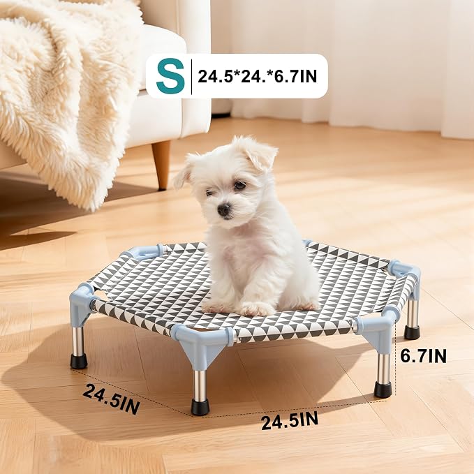 Kuntrust Elevated Outdoor Dog Bed (6 Sided Small, Triangle)