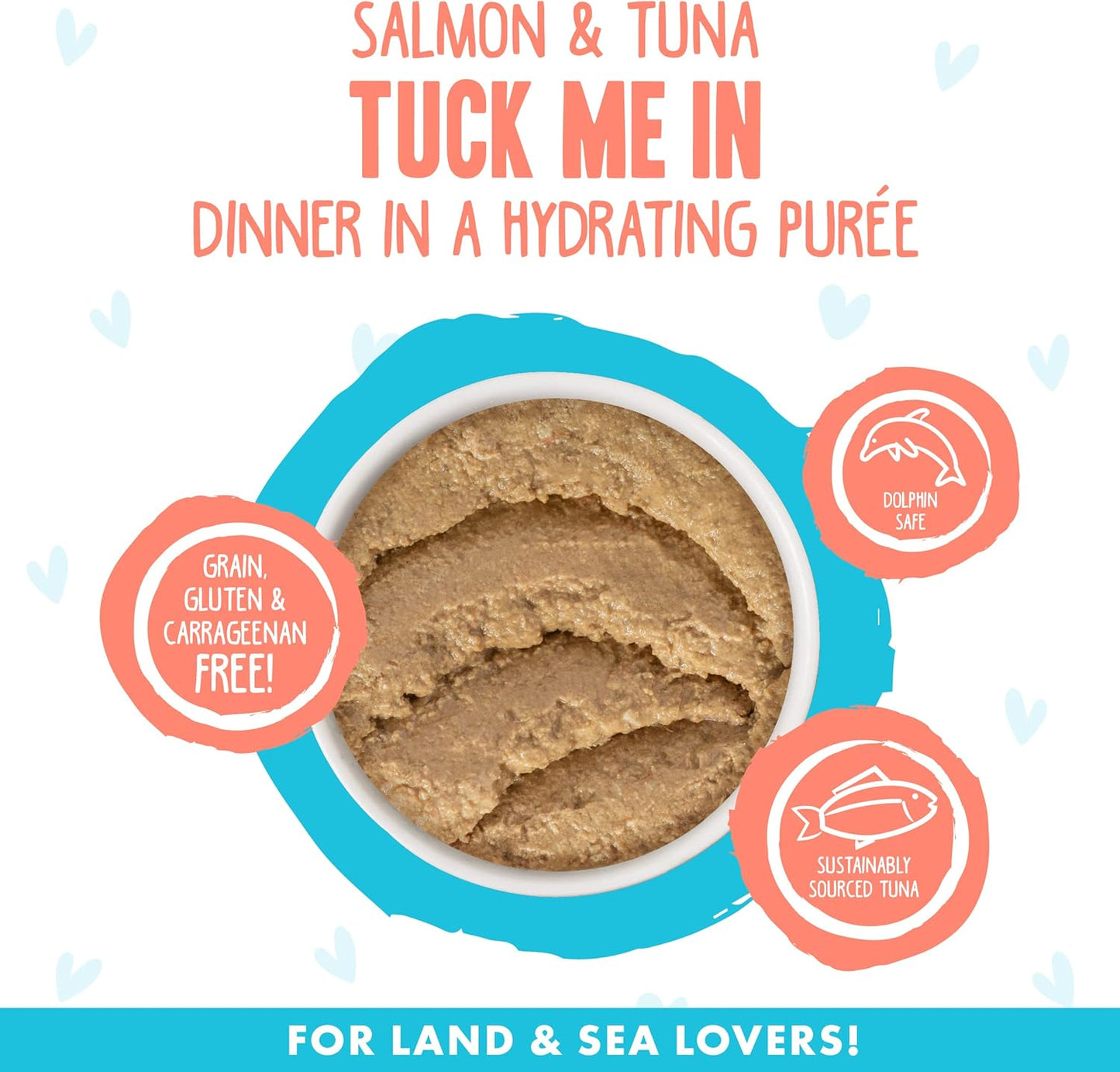 Weruva B.F.F. Play - Best Feline Friend Paté Lovers, Aw Yeah!, Salmon & Tuna Tuck Me in with Salmon & Tuna, 5.5oz Can (Pack of 8)