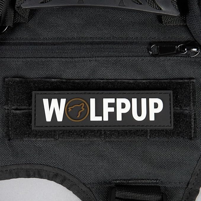 WOLFpak Tactical Dog Vest Harness No Pull Breathable (Alpha Black, X-Large) | Dual Grab Handles, 1000D Nylon, Four-Point Adjustment, MOLLE Attachment Panels, Three Storage Pockets, Metal Alloy Buckles