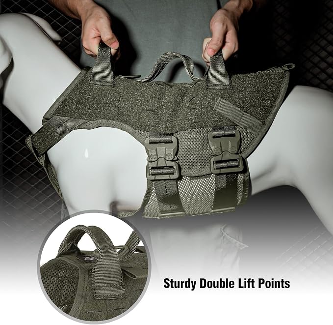 Tactical Dog Harness No Pull for Large Working Dogs Military Dogs Vest Police Service Training Dogs Molle Harnesses with Handle … …