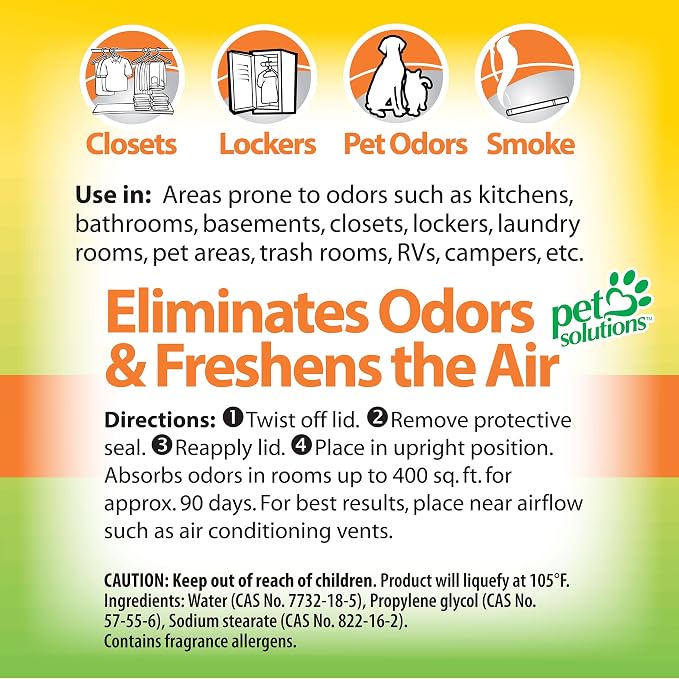 OdoBan Solid Odor Absorber Eliminator for Home and Small Spaces, Citrus Scent, 14 Ounces Each, 3-Pack