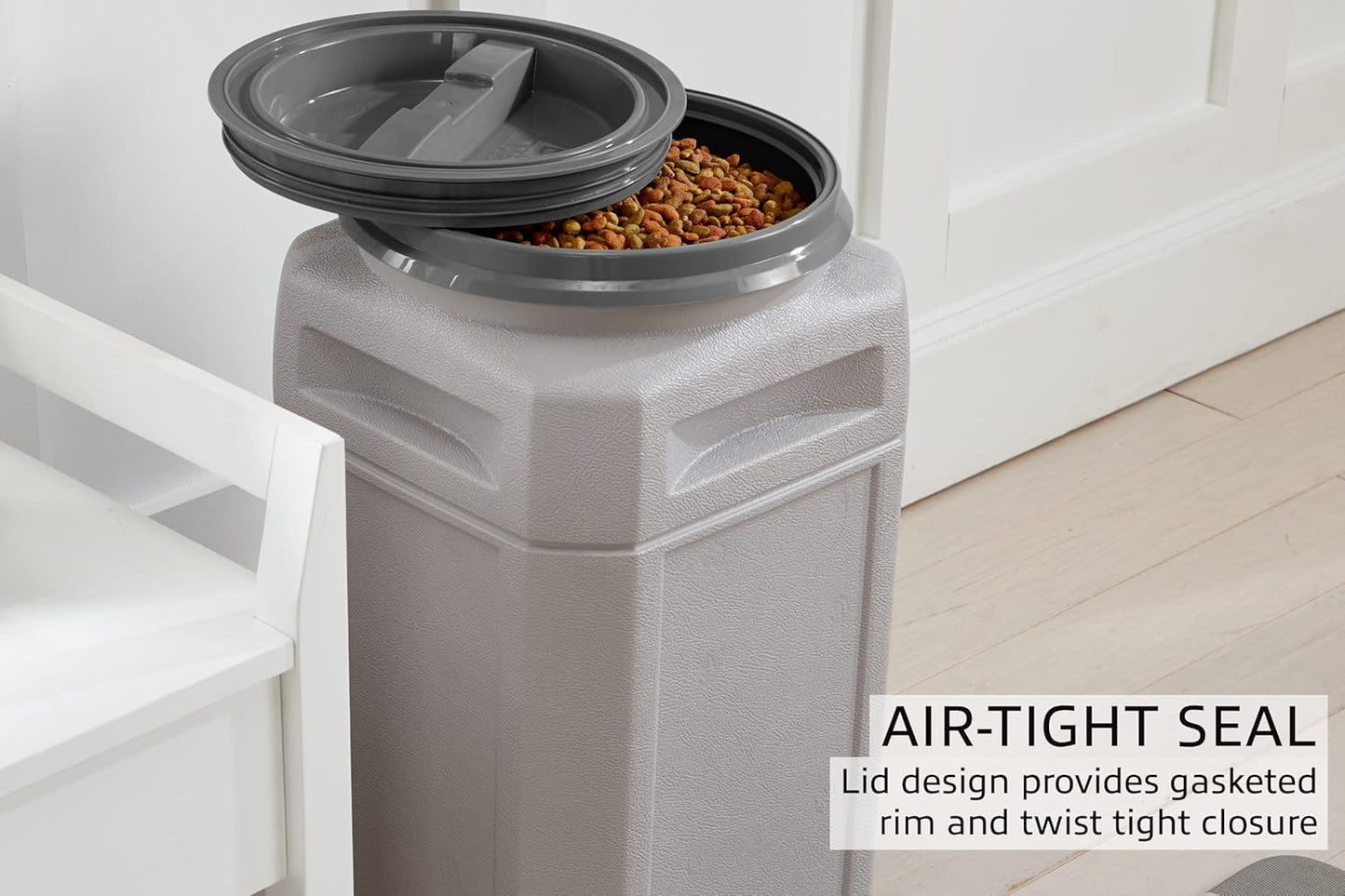 Mighty Tuff Airtight Dog Food Storage Container – 13 Gal, up to 54 lb Capacity – Cat and Dog Food Container with Twist Lid & Handles – BPA-Free, Made in USA