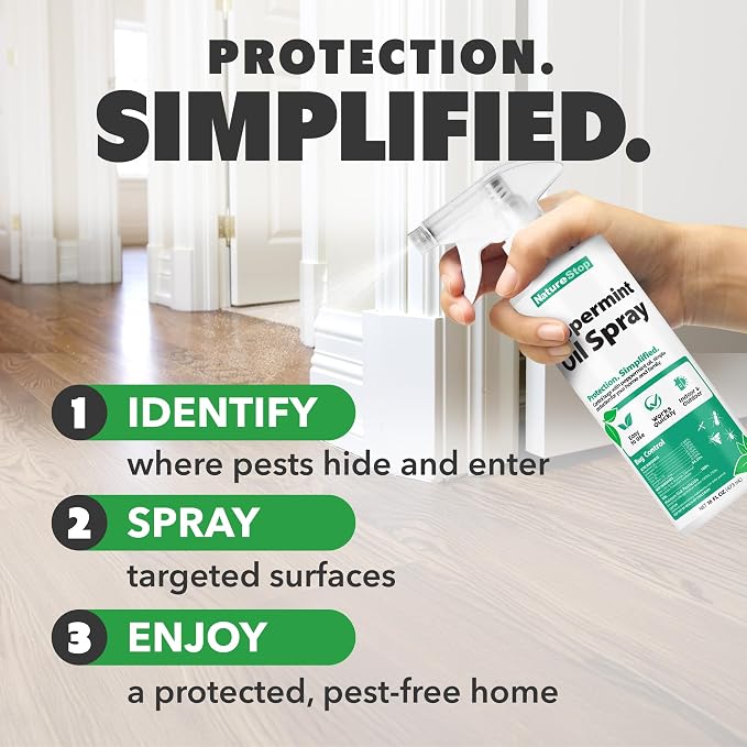 Peppermint Oil Insect Repellent Spray (16oz) | Powerful Peppermint Formula, Pet & Family Friendly, For Household Insects, Indoor & Outdoor Use, Made in USA