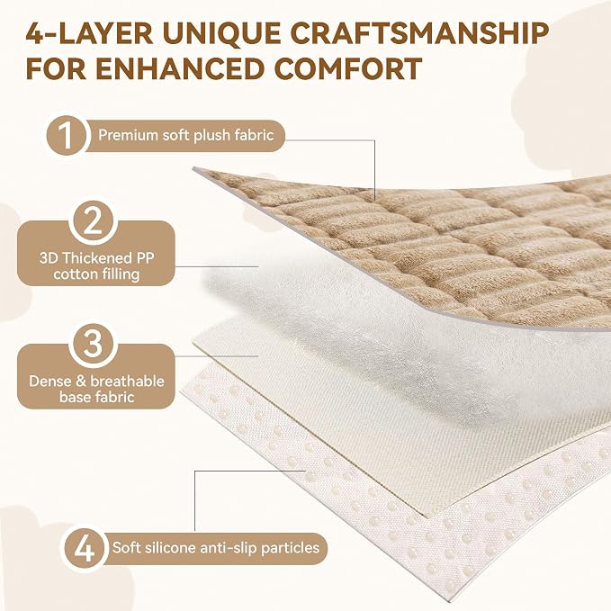 OTOB Couch Covers for 3 Cushion Sofa Pet Friendly, Plush Fuzzy Non Slip Sofa Covers Washable, Soft All Seasons Sofa Slipcovers Furniture Protector Dog Bed Mat (Coffee, 27.6" x 82.7")