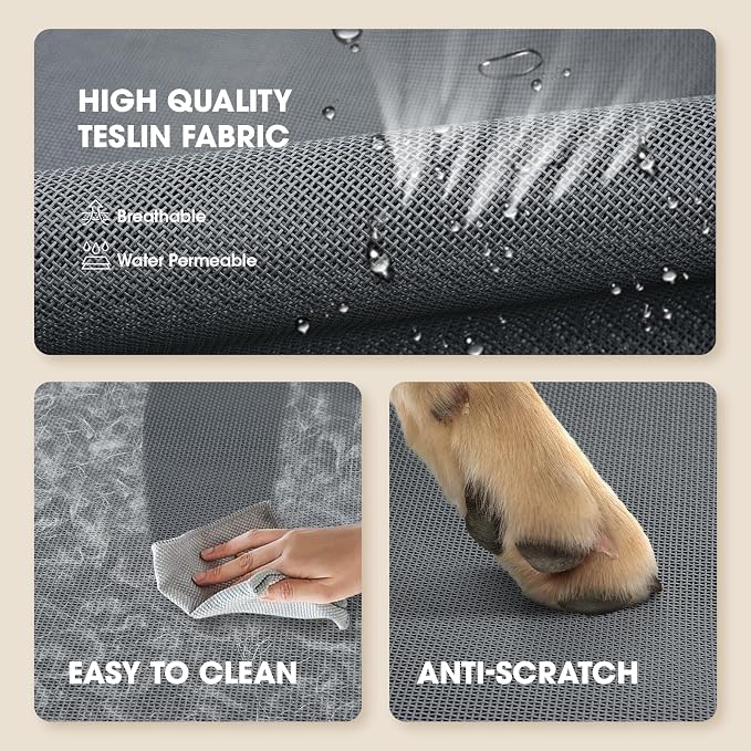 Czpalo Outdoor Elevated Dog Bed for Large Sized Dogs, No-Tool Assembly. | Raised design promotes airflow. Tool-free assembly, easy-to-clean mesh, portable, with anti-skid feet. Indoor/outdoor use.