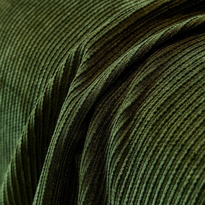 VClife Vintage Olive Green Striped Couch Cover with Tassel, 71" X 150" | Soft Thick Chenille Couch Covers for 3 Cushion Couch Sofa, Washable Sofa Covers for Sectional Sofa, Fade & Shrink Resistant