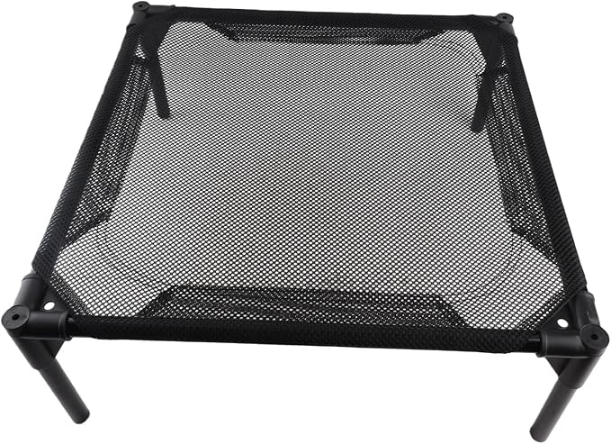Elevated Dog Bed, Raised Dog Bed with Steel Frame and Breathable Mesh, All - Season Outdoor Dog Bed for Camping Park Backyard, Includes 4 Non - Slip Mats and Tube Covers (Small Size)