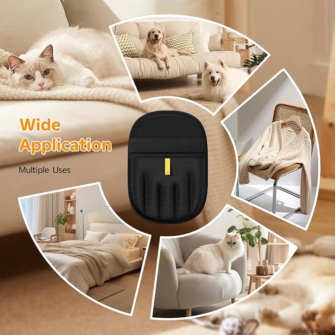 Pet Hair Removal, 2025 Newly Upgraded Five-Finger Electrostatic Pet Hair Removal Glove, Reusable Cat & Dog Hair Remover Tool for Clothing, Couch, Furniture, Carpet, Car Seat, Cat Grooming Glove -2 PCS