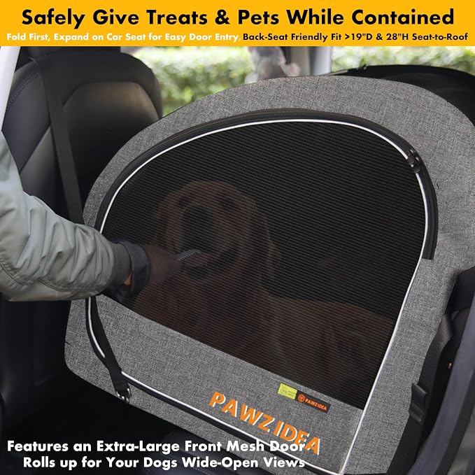 PAWZIDEA 3-in-1 Large Dog Stroller with Detachable Carrier up to 80lbs, Portable Dog Car Crate & Travel Kennel, Foldable Pet Stroller for 2 Medium Dogs, All-Terrain 9” Jogger Wheels, Adjustable Handle